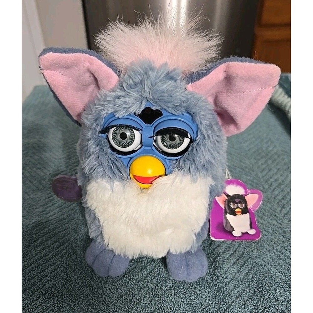 Vintage 1998 Furby Rough Blue "German" Speaking Model 70-800 Tested Working